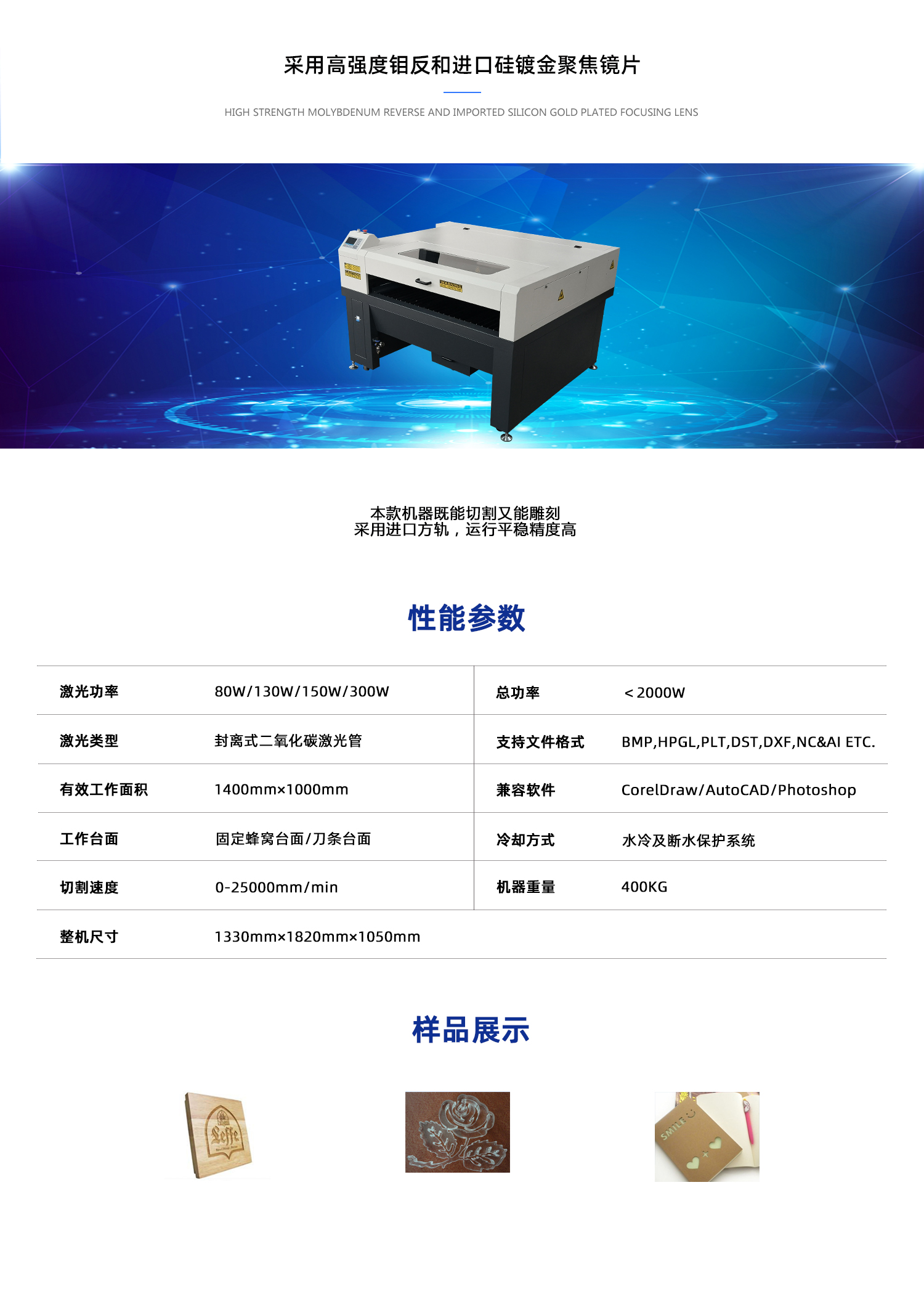 ZY1410高精度丝杠激光切割机(图1)